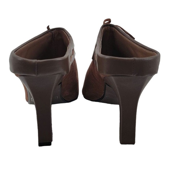Bellini Thora Brown Leather Heeled Mules 7.5 New - Picture 5 of 11